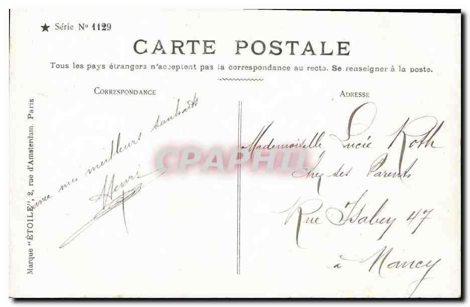 CPA Fantaisie Enfants — Rückseite