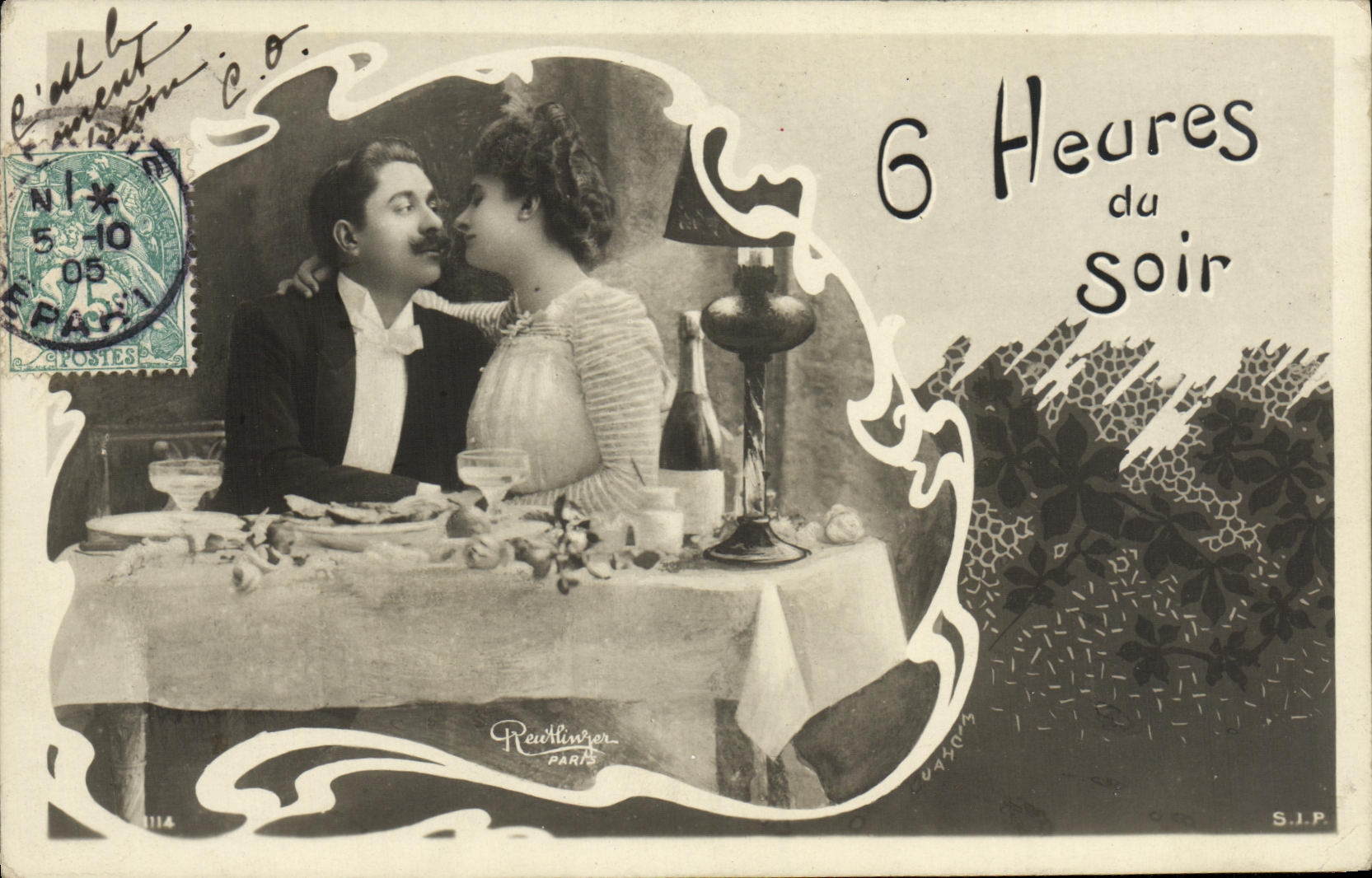 6 Heures du Soir — scène de couple au dîner — Rewtlinger, Paris, n° 1114
