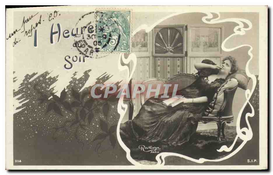 Femme assise dans un fauteuil — scène intérieure — Rachitburger, Paris, n° 1114