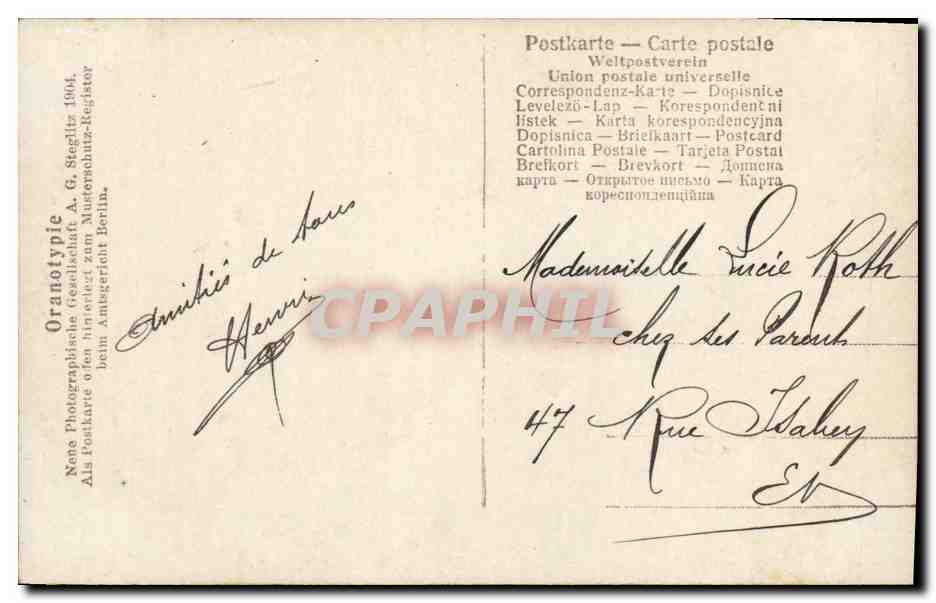 CPA Fantaisie Femme  — Verso