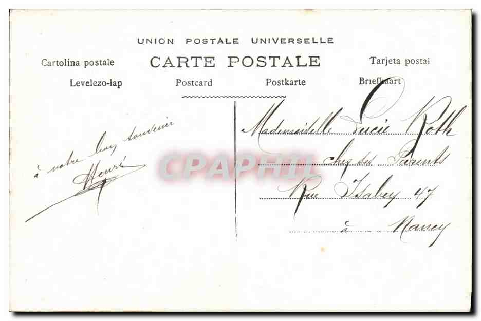 Couple in front of a mailbox — romantic scene — B.G.I. n°550 — Back
