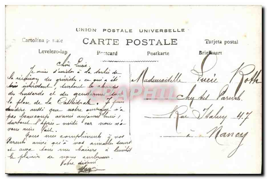 Un couple devant une boîte aux lettres — B.C.I. n°550 — Mythe-et-Minvielle — Verso