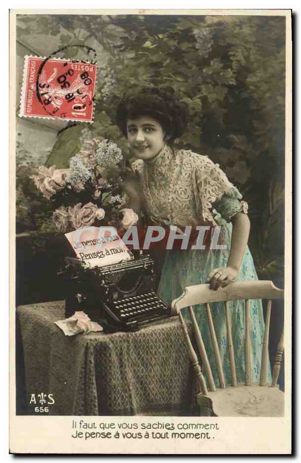 Femme à la machine à écrire — Pensez à moi — A&S 656