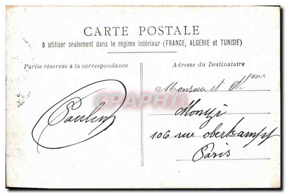 CPA Fantaisie Femme  — Rückseite