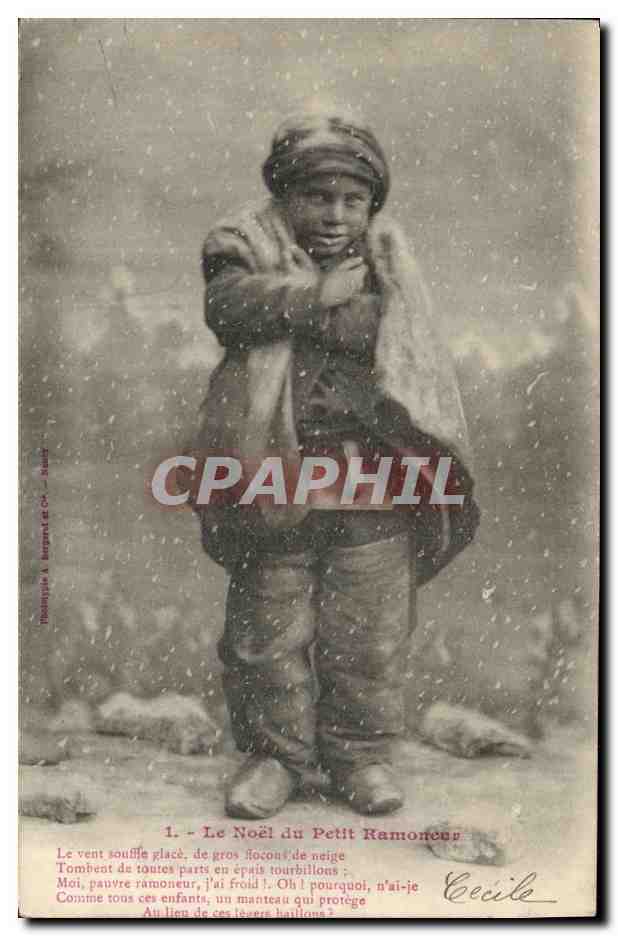 CPA Fantaisie Enfant Le Noel du petit ramoneur 