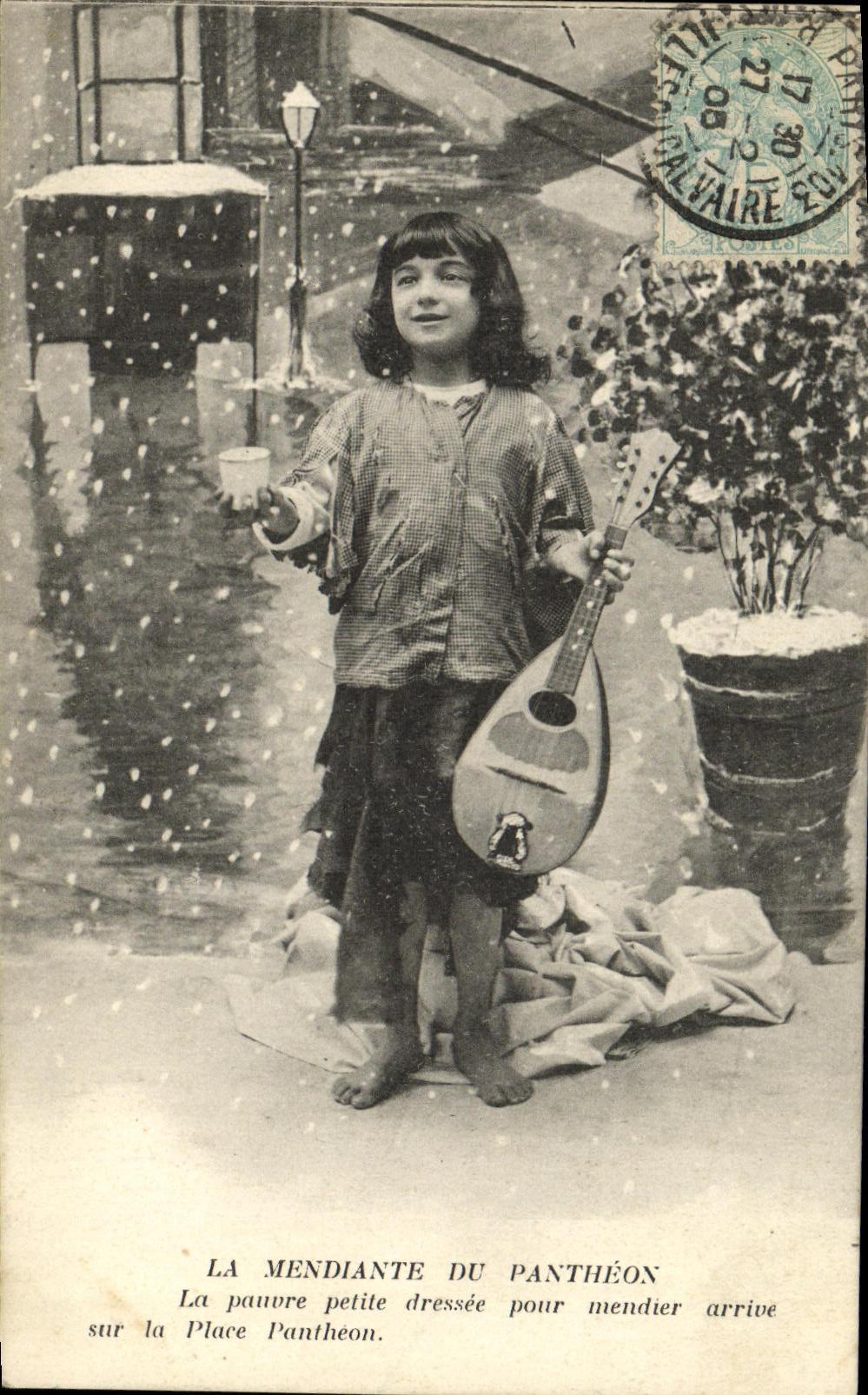 CPA Fantaisie Enfant La mendiante du Pantheon Paris 