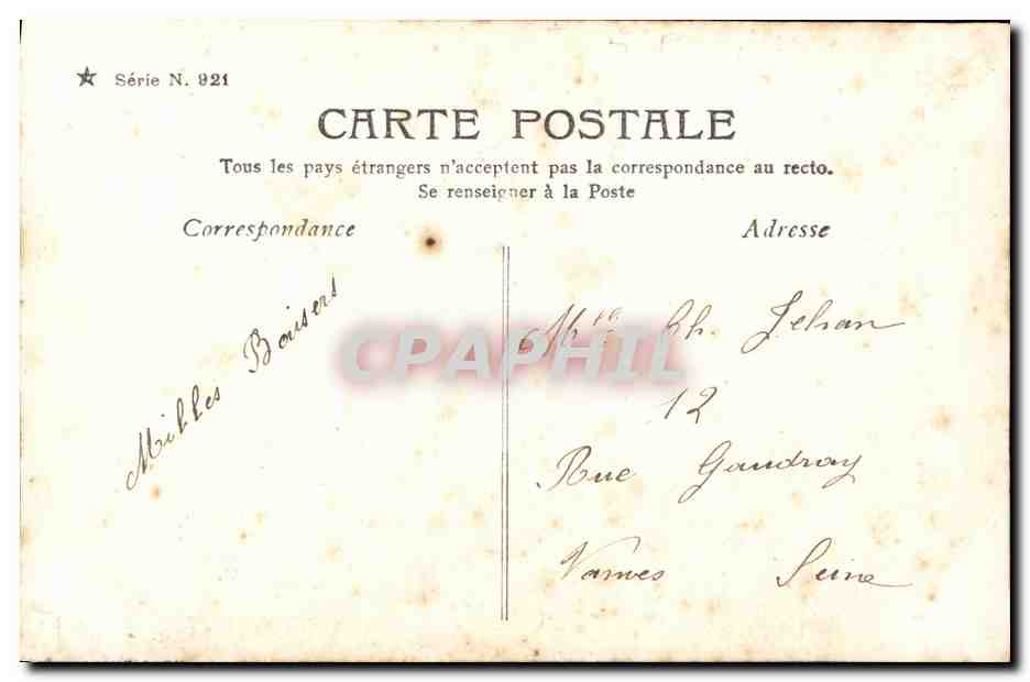 La blanchisseuse — La conversation s'engage sur des propos d'amour — Ladrey-Disdéri, Paris, série IV — Verso