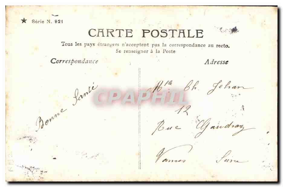 La Lavandera — escena cómica — Ladrey-Disdéri, París, serie N° 921 — Reverso