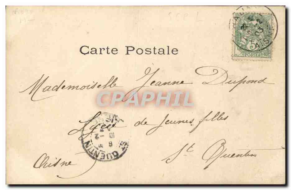 CPA Fantaisie Enfant Allons y — Verso