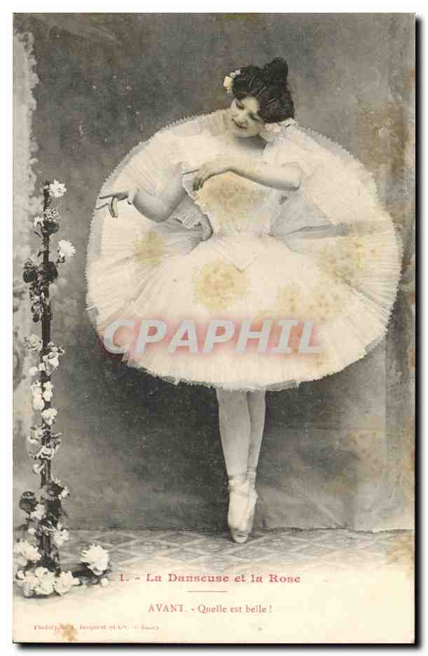 CPA Fantaisie Femme La danseuse et la rose