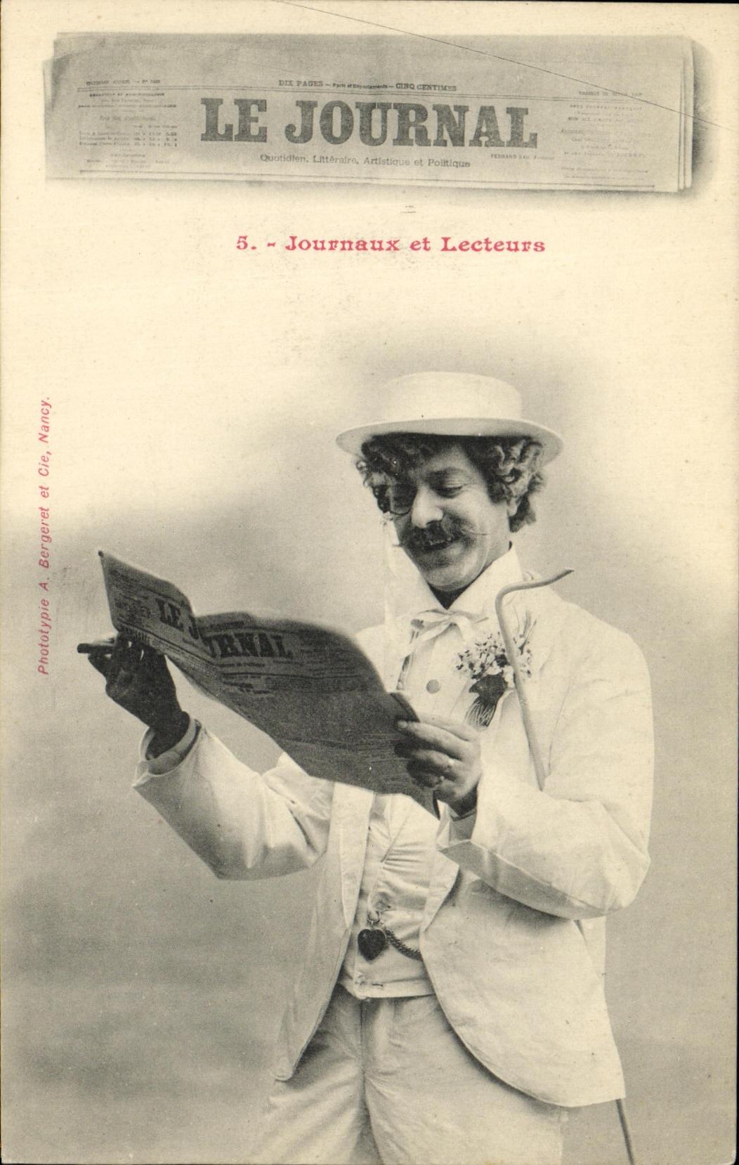 Lecteur de 'Le Journal' — Série 5 — Phototypie A. Bergeret et Cie, Nancy