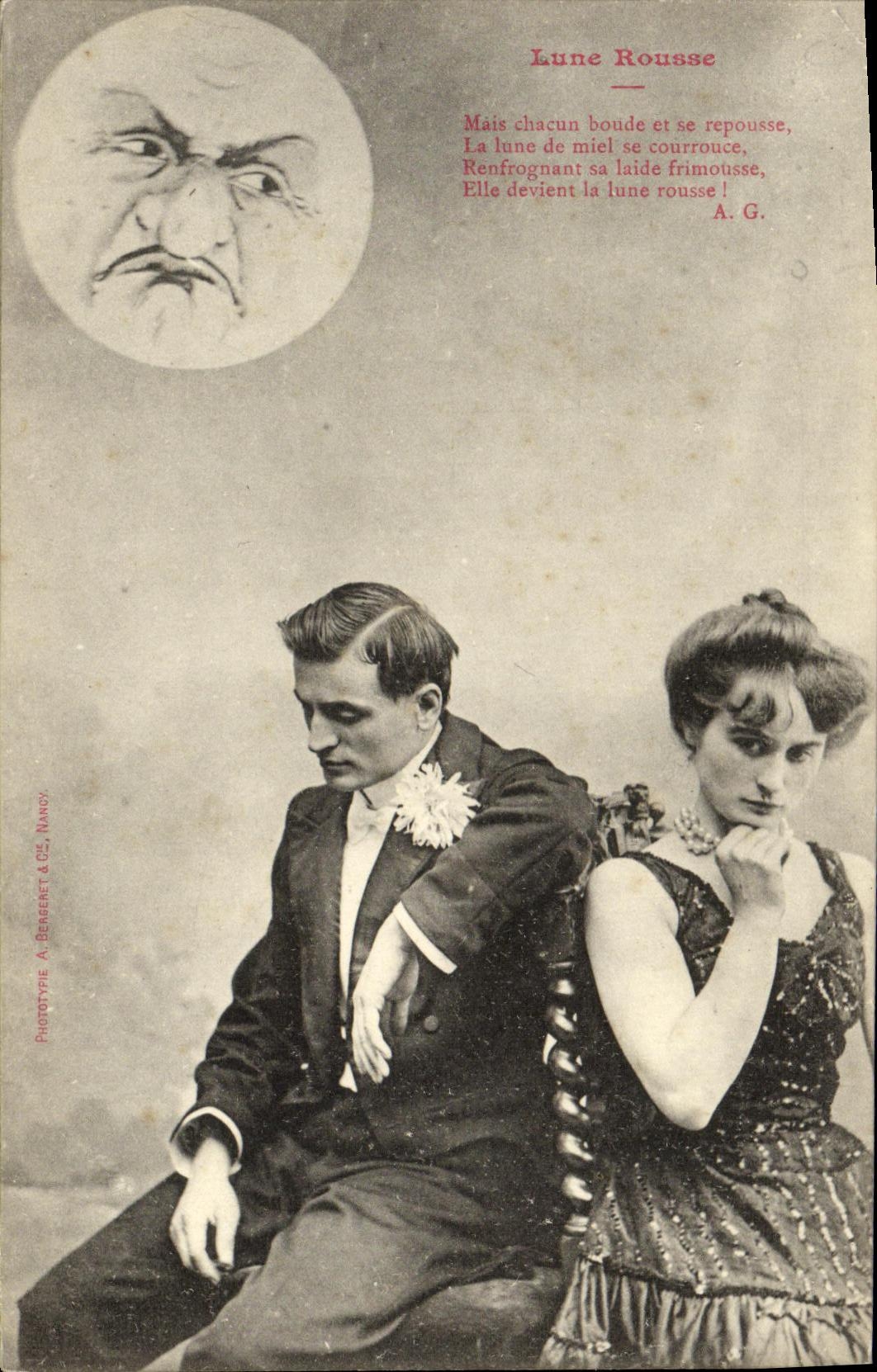 Lune Rousse — Poème humoristique — Prototype A. Berget & Cie, Nancy
