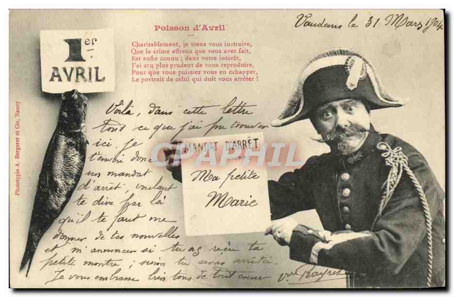 Poisson d'Avril — Jour de la Fête des Pêcheurs — Phototypie A. Bergeret et Cie, Nantes