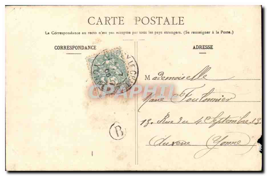 CPA Fantaisie Femme Langage des fleurs Violette  — Verso