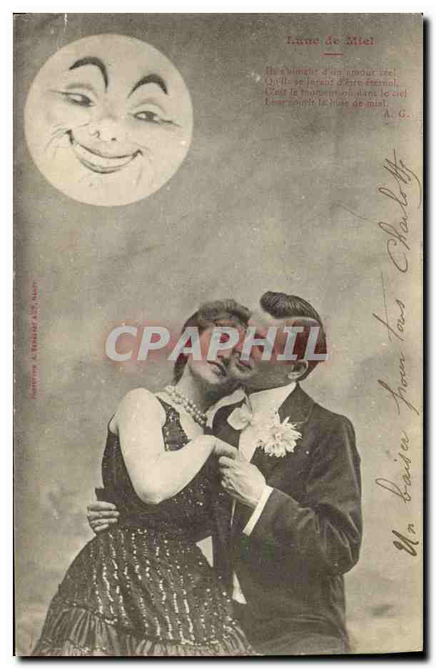 CPA Fantaisie Femme Lune de miel