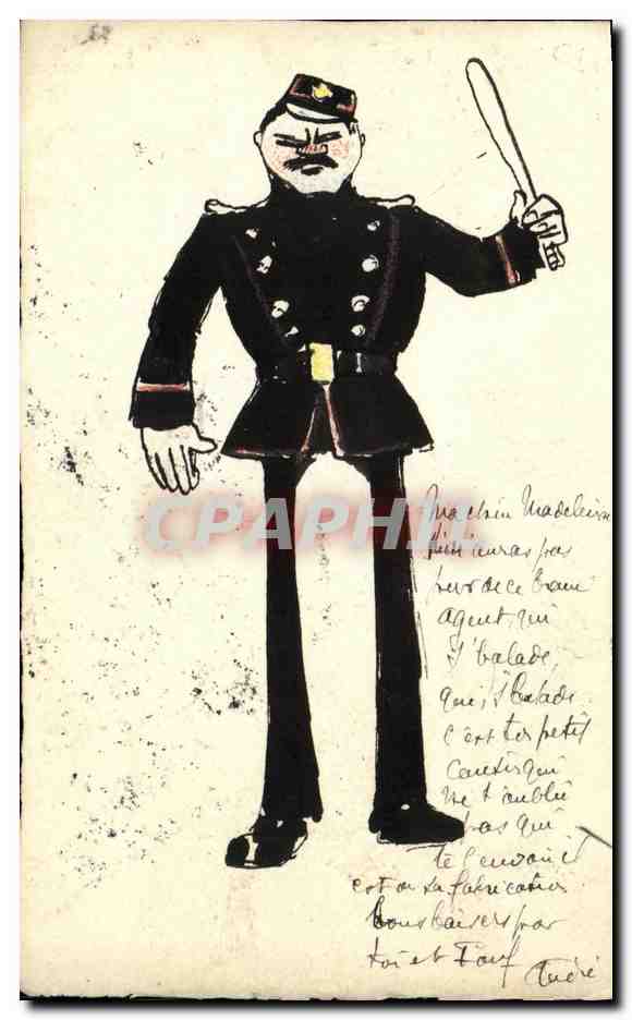 Polizisten — Karikatur eines Polizisten — Paris, unbekannter Verleger