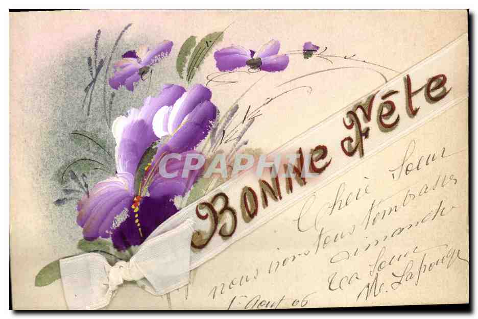 CPA Fantaisie Fleurs bonne fete