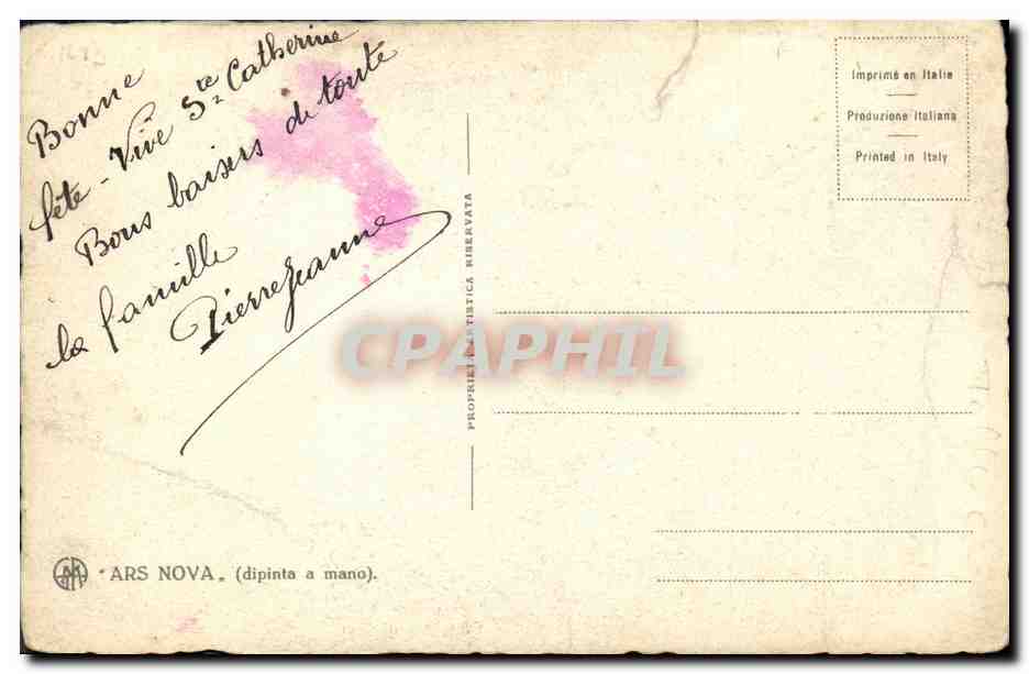 CPA Fantaisie Femme Ars Nova — Rückseite