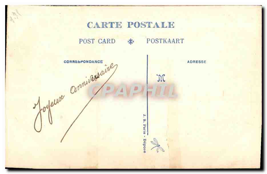 CPA Fantaisie Fleurs Anniversaire  — Rückseite