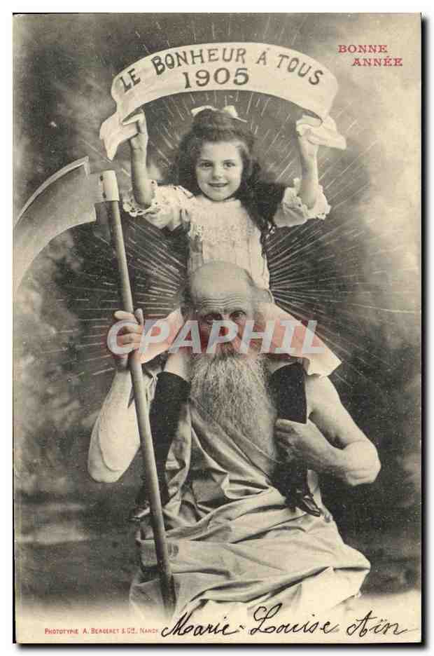 CPA Fantaisie Le bonheur a tous 1905 Enfant Vieillard