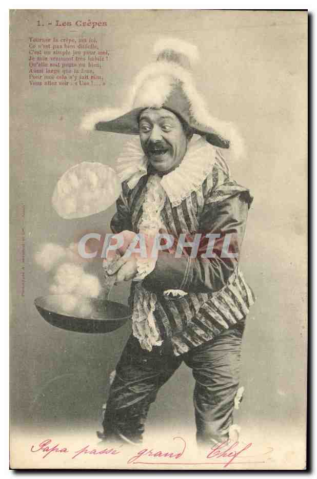 CPA Fantaisie Homme Les crepes