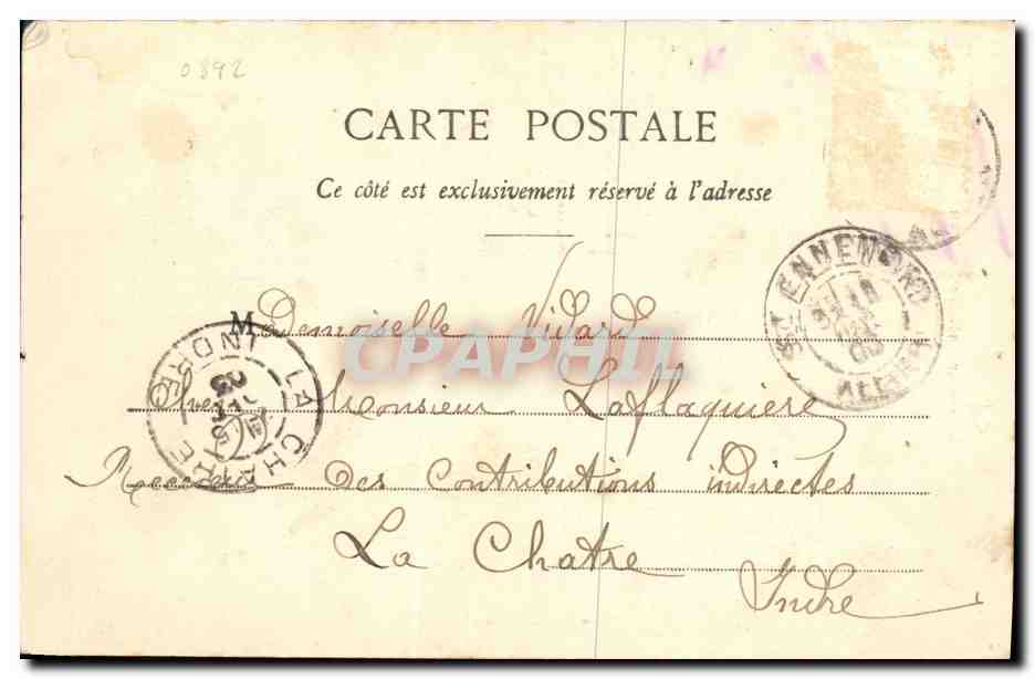 CPA Fantaisie Portail de la lune Pierrot Arlequin La lune — Verso