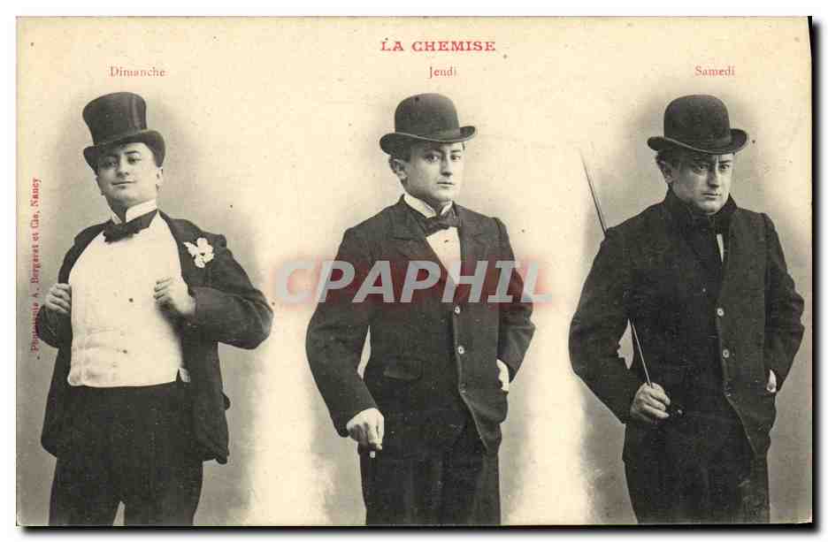 CPA Fantaisie Homme la chemise 