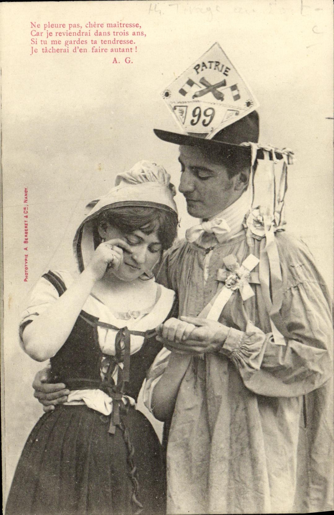 Ich kehre in drei Jahren zurück — Patrie 99 — Phototype A. Benarek & Cie, Nancy