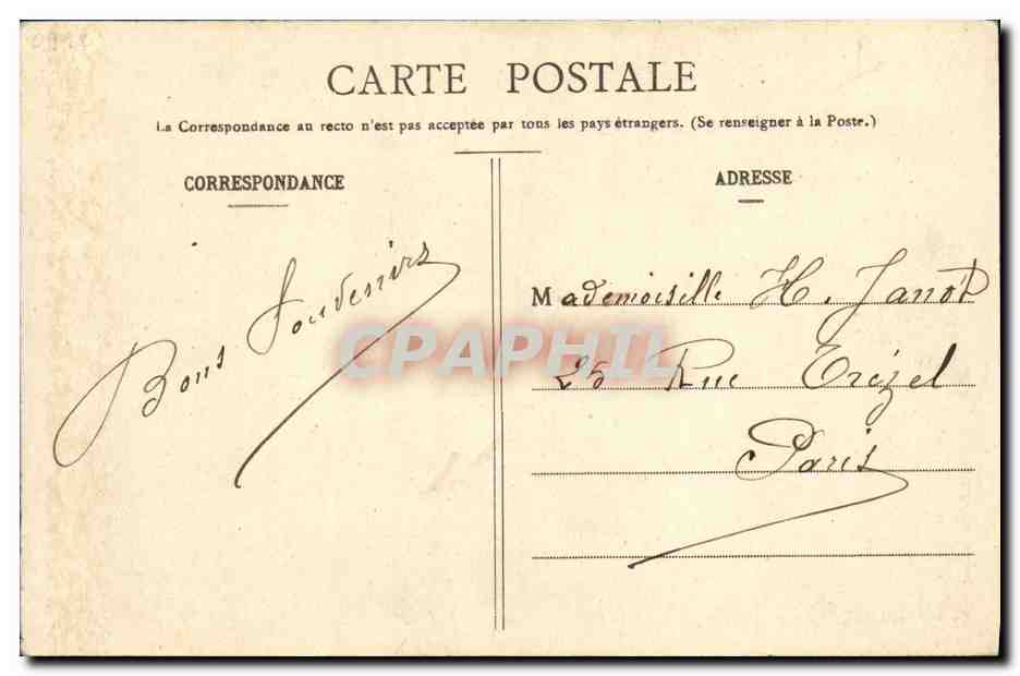 CPA Fantaisie Femme  — Rückseite