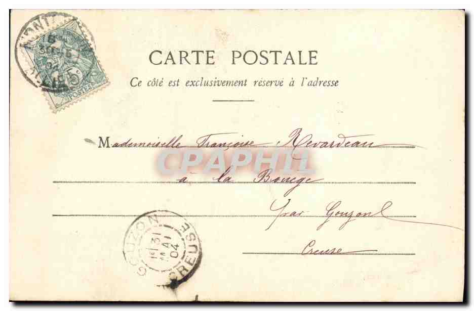Fleurs d'Hiver — Portrait de femme avec chrysanthèmes — Phototype A. Bergeret & Cie, Nancy, n°4 — Verso