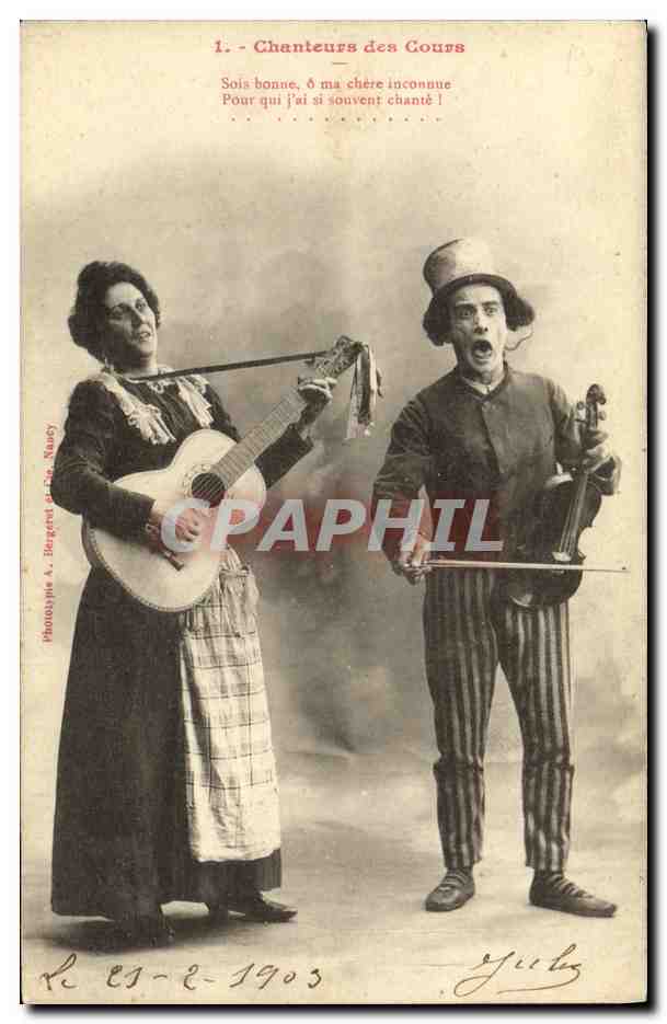 Chanteurs des Cours — Sois bonne, ô ma chère inconnue — Photographie A. Burgred et Cie, Nancy