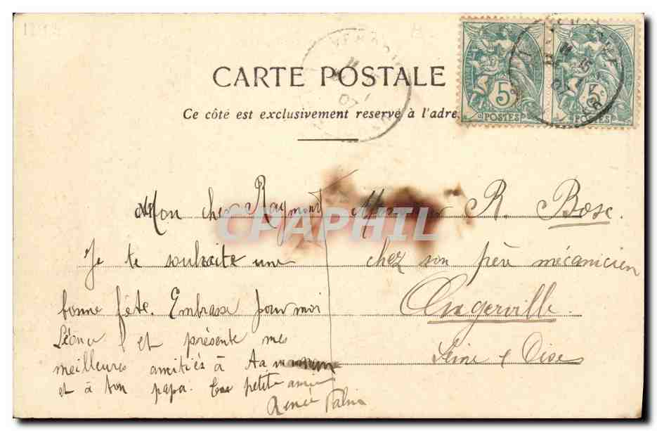 Soldat en uniforme — Fêtes et Porte-Bonheur — Phototypie de Béry et Co. - Nangis — Rückseite
