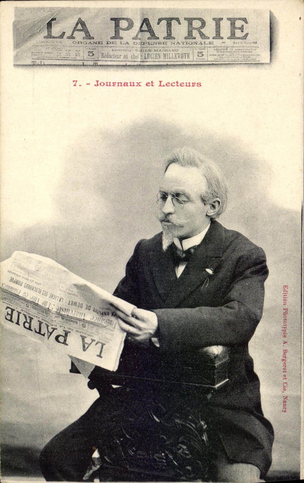 Lucien Millevoye — Rédacteur en chef de La Patrie — Édition Phototypie A. Bergeret et Cie, Nancy