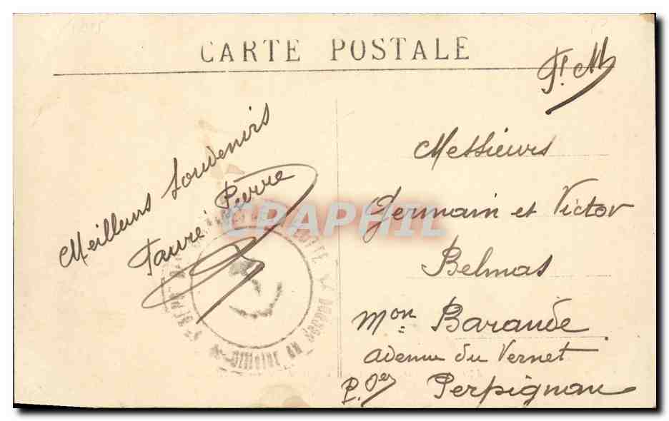 CPA Bateau Jaureguiberry Cuirasse d escadre a tourelles — Verso