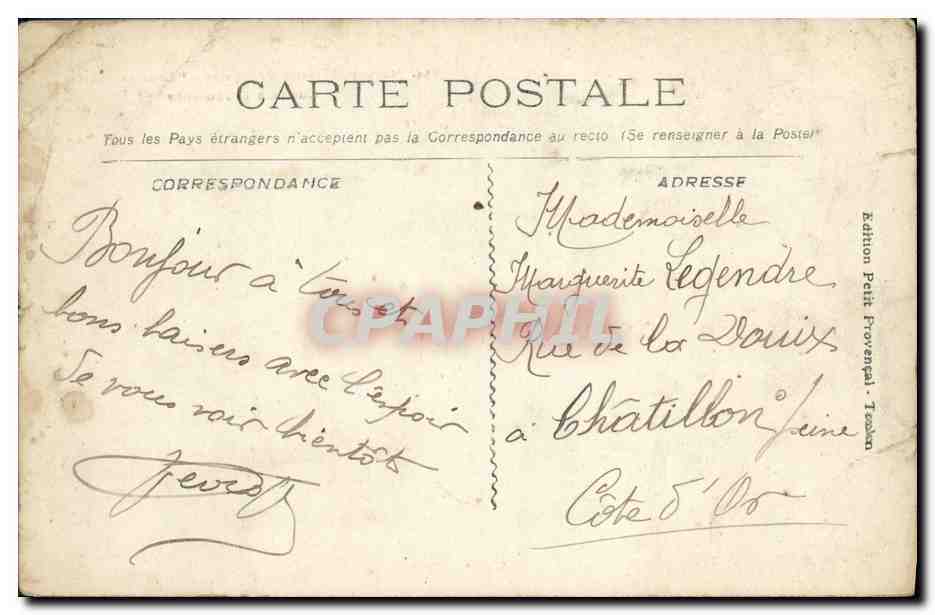 CPA Bateau Marine militaire francaise Charles Martel Cuirasse a tourelles — Verso