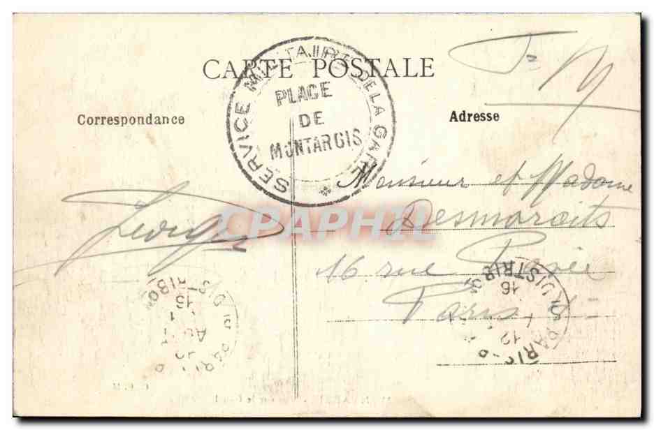 CPA Montargis Vue sur le canal  — Rückseite