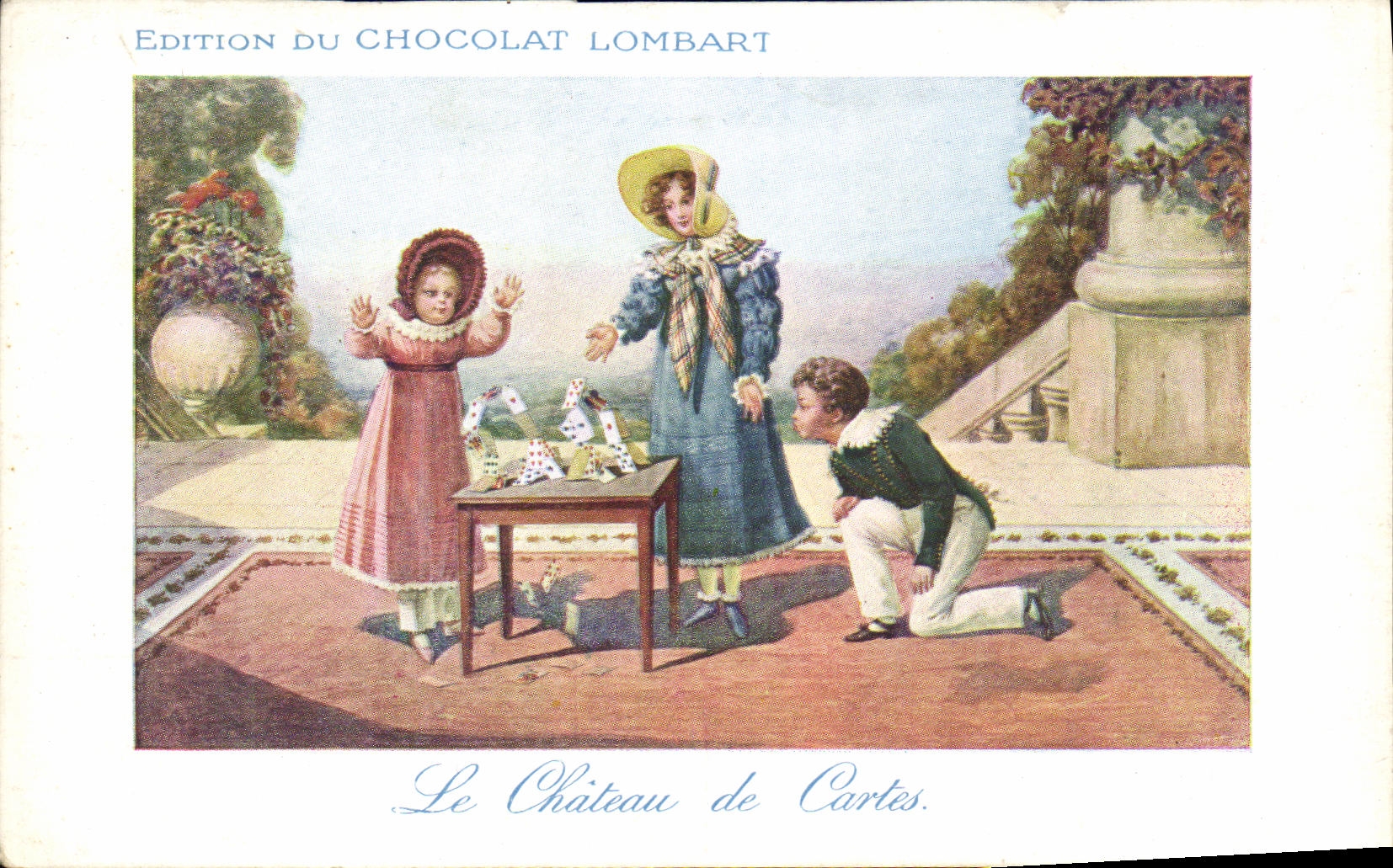 CPA Chocolat Lombart le chateau de cartes