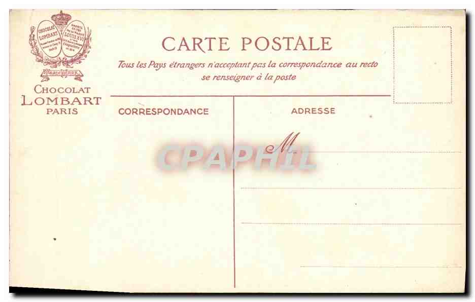 CPA Chocolat Lombart le chateau de cartes — Verso