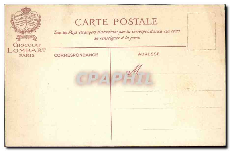 CPA Chocolat Lombart Les Oublies — Verso