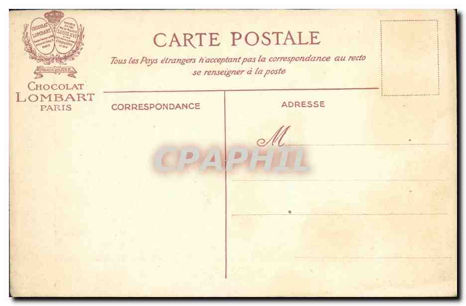 CPA Chocolat Lombart Mademoiselle Buse et monsieur Corset — Rückseite