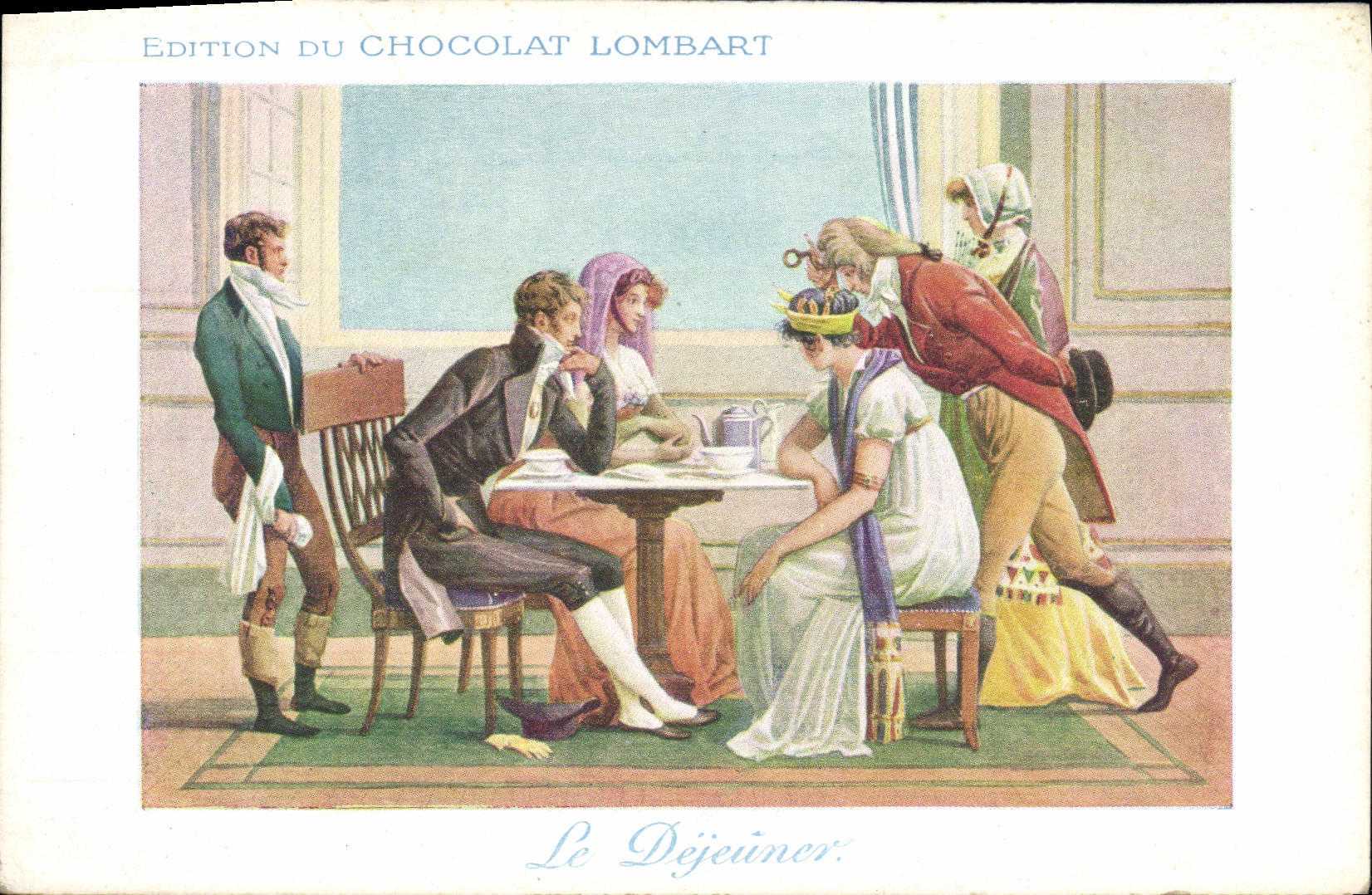 CPA Chocolat Lombart Le dejeuner