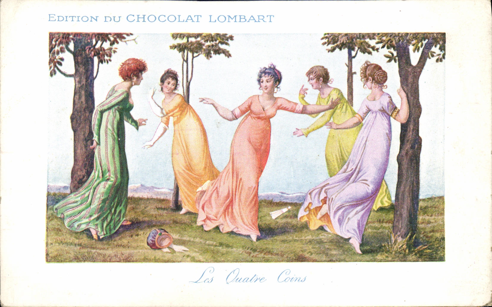 CPA Chocolat Lombart Femmes Les quatre coins