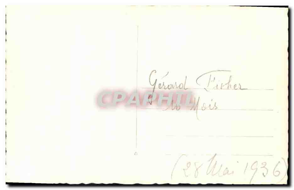 CARTE PHOTO Gerard Fisher Enfant Bebe 1936 — Verso