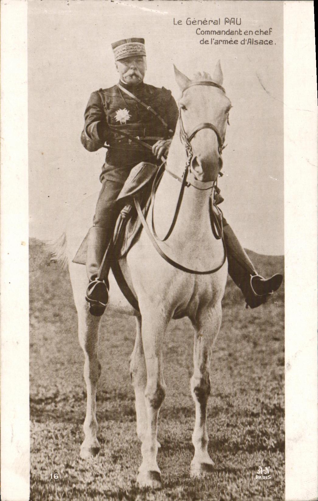 CPA Le general Pau Commandant en chef de l armee d Alsace Militaria