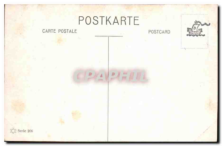 CPA Fantaisie Chasse Chien Biche  — Rückseite