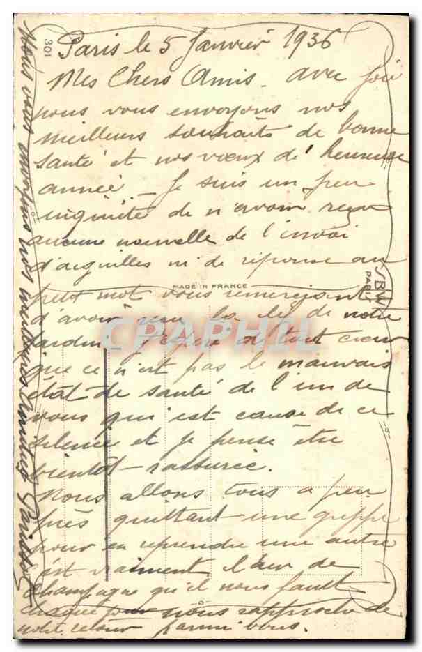 CPA Fantaisie Fleurs — Rückseite