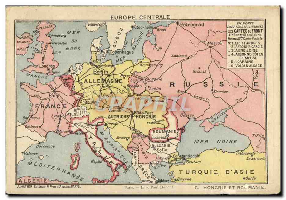 Carte de correspondance des armees Carte Europe Autriche Hongrie 