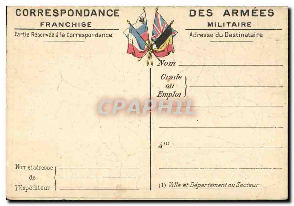 Carte de correspondance des armees Carte Europe Autriche Hongrie  — Rückseite