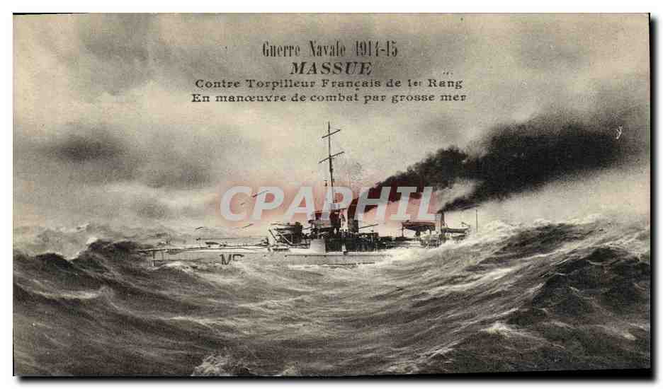 CPA Bateau Massue Contre torpilleur francais de 1er rang