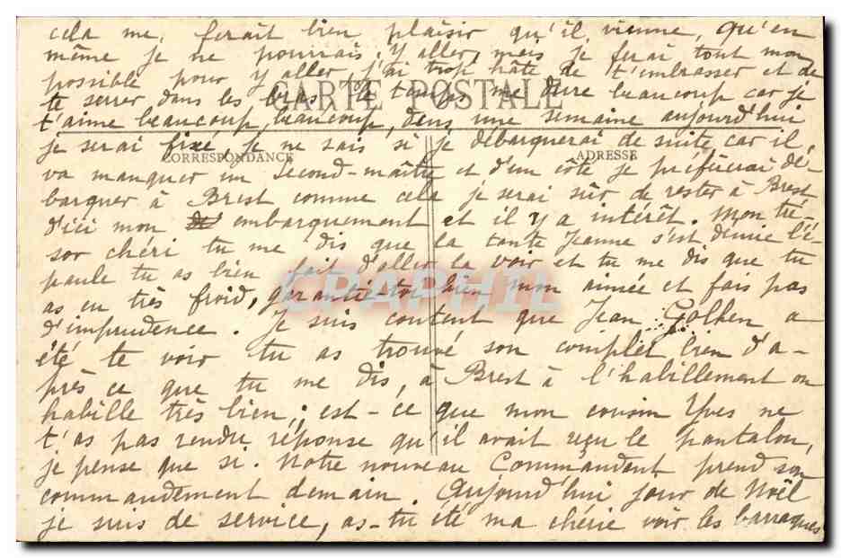 CPA Bateaux Division de contre torpilleurs  — Verso